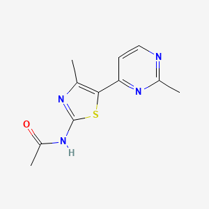 molecular formula C11H12N4OS B8427914 N-[4-Methyl-5-(2-methyl-pyrimidin-4-yl)-thiazol-2-yl]-acetamide 
