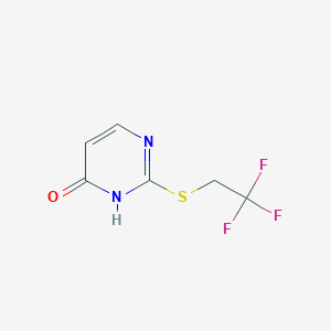 molecular formula C6H5F3N2OS B8427939 2-(2,2,2-trifluoroethylsulfanyl)-3H-pyrimidin-4-one 