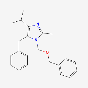 molecular formula C22H26N2O B8427943 5-Benzyl-1-benzyloxymethyl-4-isopropyl-2-methyl-1H-imidazole 