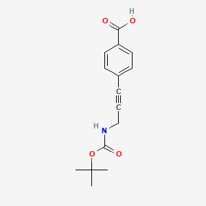 molecular formula C15H17NO4 B8427960 4-(3-t-Butoxycarbonylaminoprop-1-ynyl)benzoic acid 