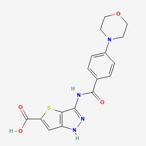 3-[(4-morpholin-4-ylbenzoyl)amino]-1H-thieno[3,2-c]pyrazole-5-carboxylic acid