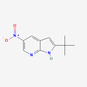molecular formula C11H13N3O2 B8428001 2-tert-butyl-5-nitro-1H-pyrrolo[2,3-b]pyridine 