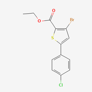 molecular formula C13H10BrClO2S B8428008 Ethyl 3-bromo-5-(4-chlorophenyl)thiophene-2-carboxylate 