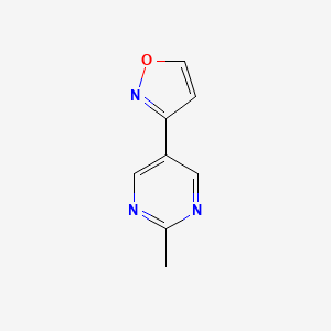 molecular formula C8H7N3O B8428059 2-Methyl-5-isoxazol-3-yl-pyrimidine 