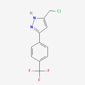 molecular formula C11H8ClF3N2 B8428065 3-Chloromethyl-5-(4-trifluoromethyl-phenyl)-1H-pyrazole 