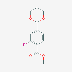 molecular formula C12H13FO4 B8428081 Methyl 4-[1,3]dioxan-2-yl-2-fluorobenzoate 