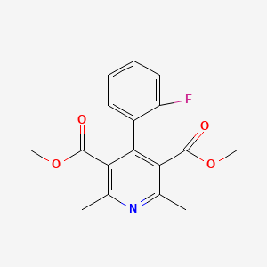 molecular formula C17H16FNO4 B8428114 Dimethyl 4-(2-fluorophenyl)-2,6-dimethyl-3,5-pyridinedicarboxylate 
