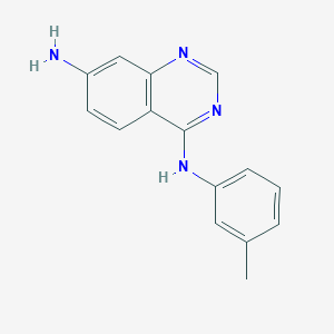 molecular formula C15H14N4 B8428149 7-Amino-4-[(3-methylphenyl)amino]quinazoline CAS No. 153436-69-2