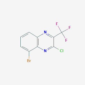 molecular formula C9H3BrClF3N2 B8428215 Quinoxaline, 5-bromo-3-chloro-2-(trifluoromethyl)- 