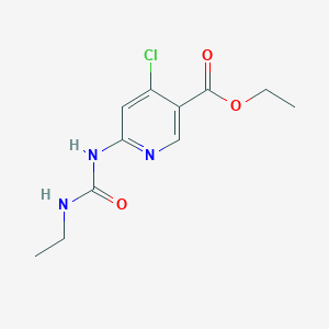 molecular formula C11H14ClN3O3 B8428218 Ethyl 4-chloro-6-(3-ethylureido)nicotinate 