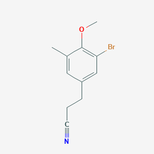 molecular formula C11H12BrNO B8428226 3-(3-Bromo-4-methoxy-5-methylphenyl)propanenitrile 
