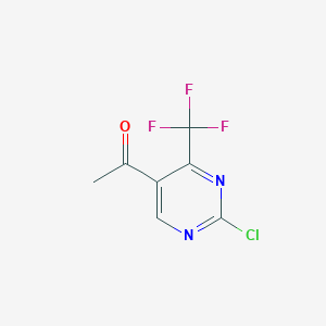 molecular formula C7H4ClF3N2O B8428380 1-(2-Chloro-4-(trifluoromethyl)pyrimidin-5-yl)ethanone 