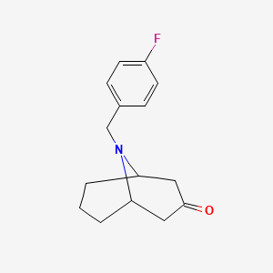 molecular formula C15H18FNO B8428397 9-(4-Fluorobenzyl)-9-aza-bicyclo-[3.3.1]-nonan-3-one 