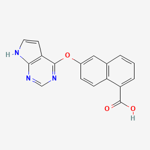 molecular formula C17H11N3O3 B8428406 6-(7H-pyrrolo[2,3-d]pyrimidin-4-yloxy)-1-naphthoic acid 