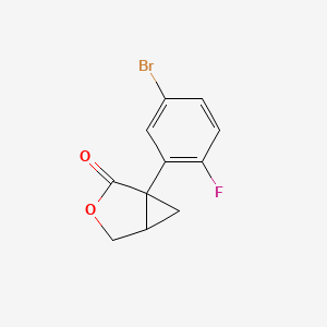 molecular formula C11H8BrFO2 B8428422 (1SR,5RS)-1-(5-Bromo-2-fluoro-phenyl)-3-oxa-bicyclo[3.1.0]hexan-2-one 