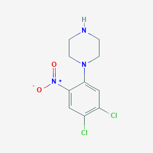 molecular formula C10H11Cl2N3O2 B8428442 2-Piperazino-4,5-dichloronitrobenzene 