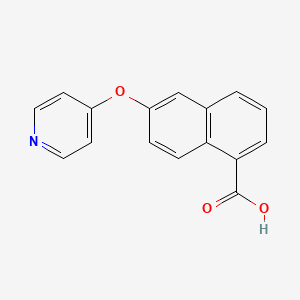 molecular formula C16H11NO3 B8428449 6-(Pyridin-4-yloxy)-1-naphthoic acid 