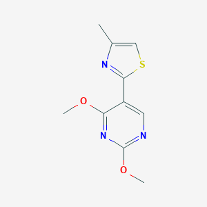 molecular formula C10H11N3O2S B8428455 2,4-Bis(methyloxy)-5-(4-methyl-1,3-thiazol-2-yl)pyrimidine 
