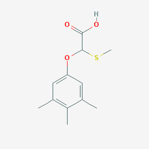 molecular formula C12H16O3S B8428457 2-Methylthio-2-(3,4,5-trimethylphenoxy)acetic acid 