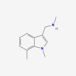 molecular formula C12H16N2 B8428474 1,7-dimethyl-3-(methylaminomethyl)-1H-indole 