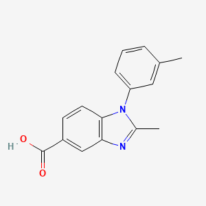 molecular formula C16H14N2O2 B8428486 2-methyl-1-m-tolyl-1H-benzo[d]imidazole-5-carboxylic acid CAS No. 452088-69-6