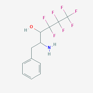 molecular formula C12H12F7NO B8428534 2-Amino-3-(perfluoropropyl)-1-phenyl-3-propanol CAS No. 322392-46-1