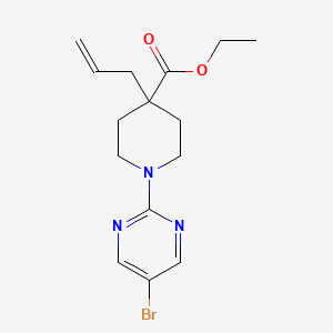 molecular formula C15H20BrN3O2 B8428543 Ethyl 4-allyl-1-(5-bromopyrimidin-2-yl)piperidine-4-carboxylate 