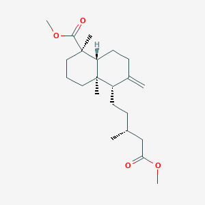 molecular formula C22H36O4 B084286 甲基(1R,4aR,5S,8aR)-5-[(3R)-5-甲氧基-3-甲基-5-氧代戊基]-1,4a-二甲基-6-亚甲基-3,4,5,7,8,8a-六氢-2H-萘-1-羧酸酯 CAS No. 13346-06-0