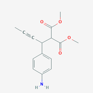 molecular formula C15H17NO4 B8428603 Dimethyl 2-(1-(4-aminophenyl)but-2-ynyl)malonate 