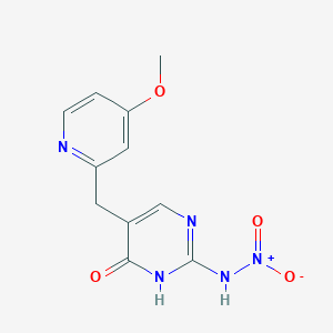 molecular formula C11H11N5O4 B8428604 2-Nitroamino-5-(4-methoxy-2-pyridylmethyl)-4-pyrimidone 