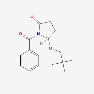 molecular formula C16H21NO3 B8428674 (+-)-1-Benzoyl-5-(2,2-dimethylpropoxy)-2-pyrrolidinone CAS No. 136410-21-4