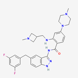 molecular formula C31H35F2N7O B8428693 N-[5-(3,5-difluorobenzyl)-1H-indazol-3-yl]-2-{[(1-methylazetidin-3-yl)methyl]amino}-4-(4-methylpiperazin-1-yl)benzamide 