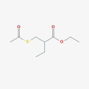 molecular formula C9H16O3S B8428704 Ethyl 2-(acetylthiomethyl)butanoate 