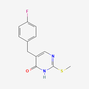 molecular formula C12H11FN2OS B8428724 5-(4-Fluorobenzyl)-2-methylthio-4-pyrimidone 