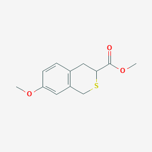molecular formula C12H14O3S B8428732 7-Methoxy-isothiochroman-3-carboxylic acid methyl ester 