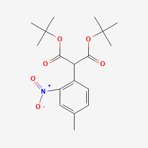 molecular formula C18H25NO6 B8428770 Di-tert-butyl 2-(4-methyl-2-nitrophenyl)malonate 