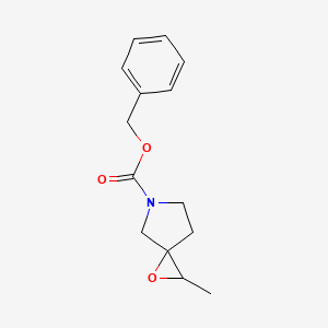 molecular formula C14H17NO3 B8428819 Benzyl 2-methyl-1-oxa-5-azaspiro[2.4]heptane-5-carboxylate 