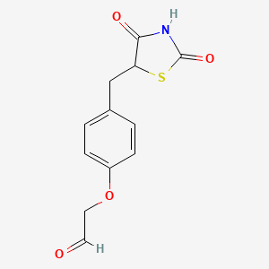 molecular formula C12H11NO4S B8428854 5-[4-(2-Oxoethoxy)benzyl]thiazolidine-2,4-dione 