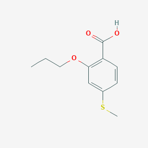 molecular formula C11H14O3S B8428859 2-Propoxy-4-methylmercapto-benzoic acid 