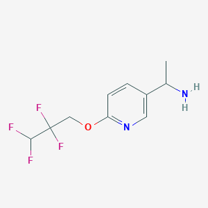 molecular formula C10H12F4N2O B8428882 1-[6-(2,2,3,3-Tetrafluoropropoxy)pyridin-3-yl]ethanamine 