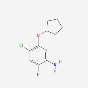 molecular formula C11H13ClFNO B8429014 2-Fluoro-4-chloro-5-cyclopentyloxyaniline CAS No. 141772-32-9