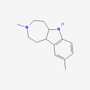 molecular formula C14H20N2 B8429136 3,9-Dimethyl-1,2,3,4,5,5a,6,10b-octahydroazepino[4,5-b]indole 