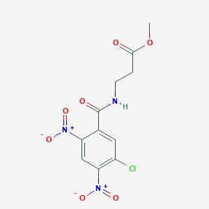 molecular formula C11H10ClN3O7 B8429157 5-chloro-N-[2-(methoxycarbonyl)ethyl]-2,4-dinitrobenzamide 