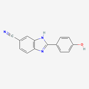 molecular formula C14H9N3O B8429168 2-(4-hydroxyphenyl)-1H-benzimidazole-5-nitrile 