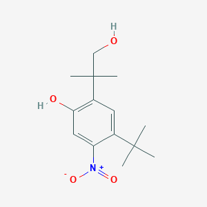 molecular formula C14H21NO4 B8429229 4-Tert-butyl-2-(1-hydroxy-2-methylpropan-2-yl)-5-nitrophenol 