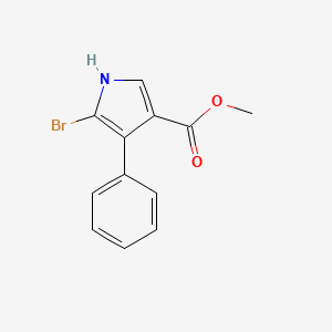 molecular formula C12H10BrNO2 B8429236 Methyl 5-bromo-4-phenyl-1H-pyrrole-3-carboxylate 