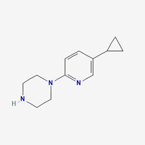 molecular formula C12H17N3 B8429256 1-(5-Cyclopropylpyridin-2-yl)piperazine 