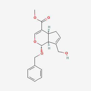 molecular formula C18H20O5 B8429277 methyl (1R,4aS,7aS)-1-benzyloxy-7-hydroxymethyl-1,4a,5,7a-tetrahydrocyclopenta[c]pyran-4-carboxylate 