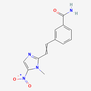 molecular formula C13H12N4O3 B8429284 3-[2-(1-Methyl-5-nitro-1H-imidazol-2-yl)ethenyl]benzamide CAS No. 89307-43-7