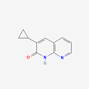 molecular formula C11H10N2O B8429366 3-Cyclopropyl-[1,8]naphthyridin-2-ol 